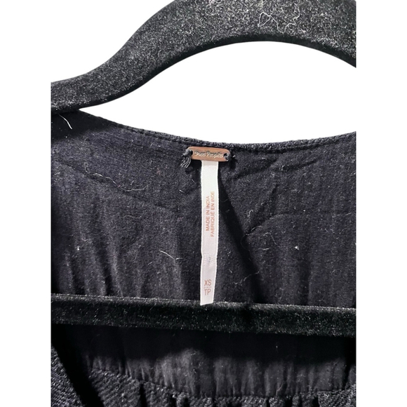 Free People Love Of My Life Black Midi Button Down Dress Size XS Cotton $108 - Picture 5 of 9